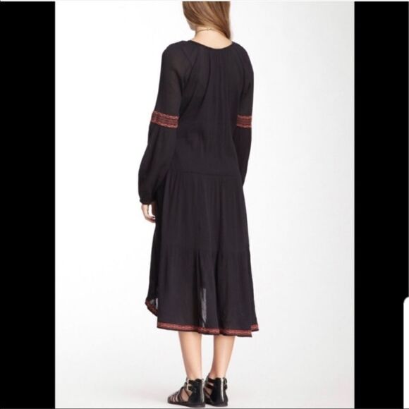 Free People Blue & Orange Embroidered Dress Boho Contemporary Feminine Casual - Picture 4 of 16